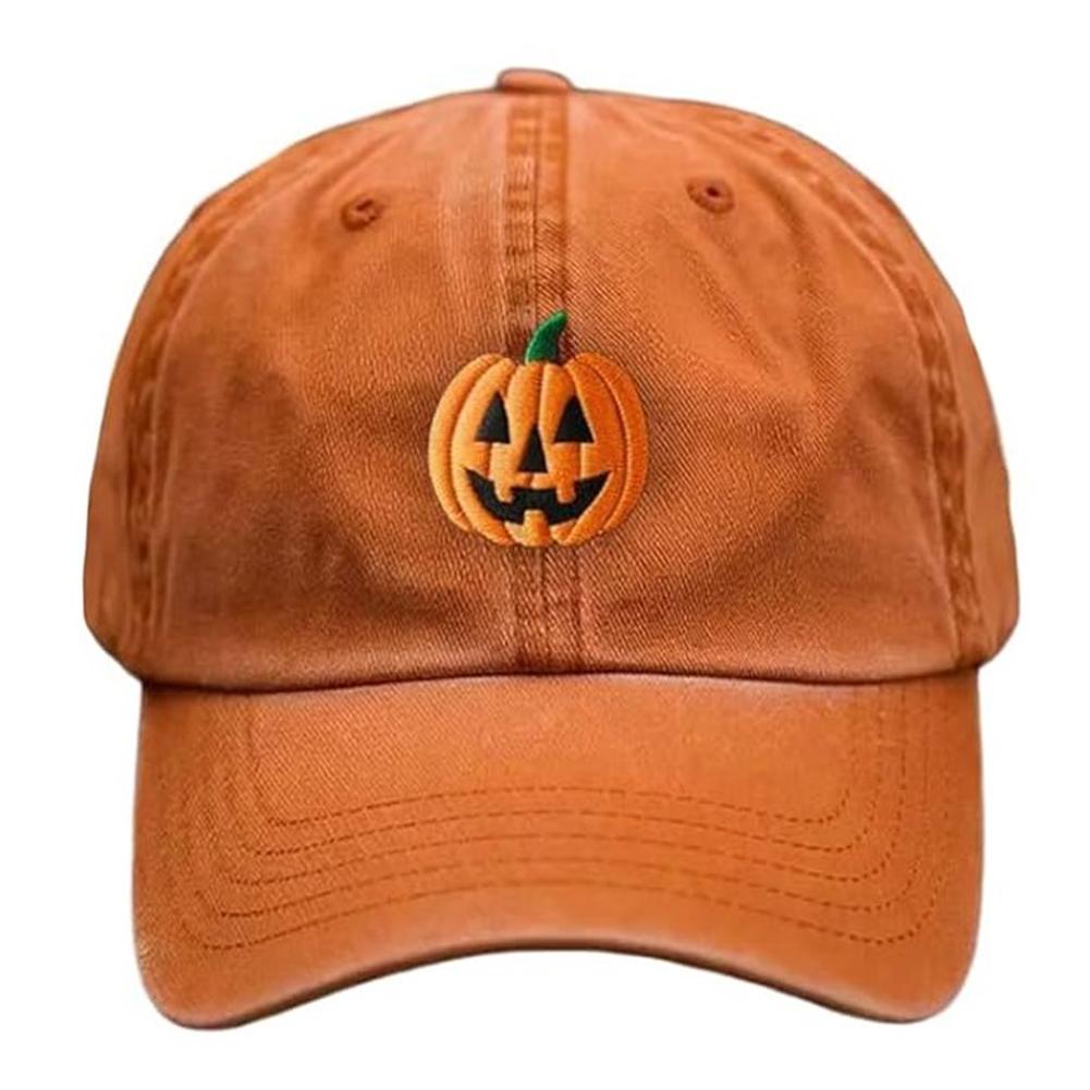 Halloween Ghost Hat for Women Men Halloween Pumpkin Embroidery Baseball Cap for Fishing Camping Picnic Beach Family Outings