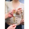 Элегантные женские водонепроницаемые кварцевые часы с ободком, украшенным стразами, циферблатом с датой, широким сетчатым металлическим ремешком