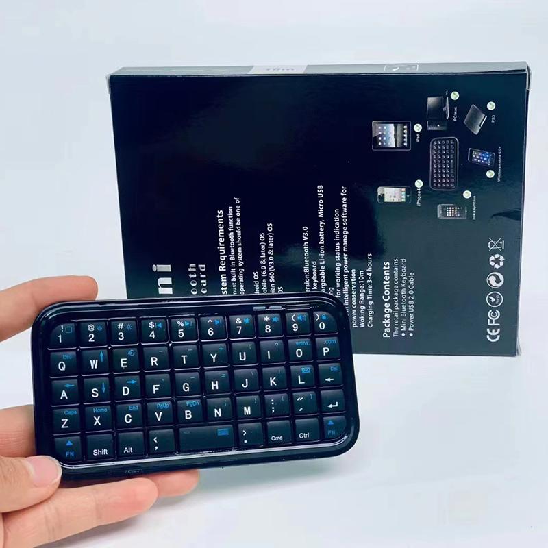Мини перезаряжаемая клавиатура Type-C Bluetooth 3.0, тонкая беспроводная карманная клавиатура, портативная клавиатура с 49 клавишами для планшетов и смартфонов