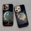Роскошный чехол для телефона 'Луна на ветке' из мягкого силикона для iphone 16 13 12 11 Pro Max 15 14 Pro Max Plus XR X XS 7 8 plus SE2