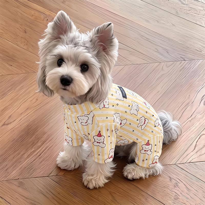 Dog German velvet warm four-legged clothes autumn and winter than bear teddy small dog cat pet bottoming shirt loungewear