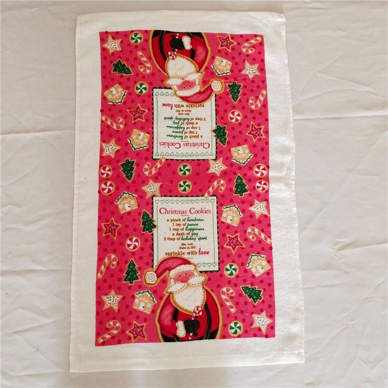 1 шт. Рождественская серия Печатное хлопковое кухонное полотенце Кухонное полотенце Инструмент для уборки Декор для рождественской вечеринки Подарок