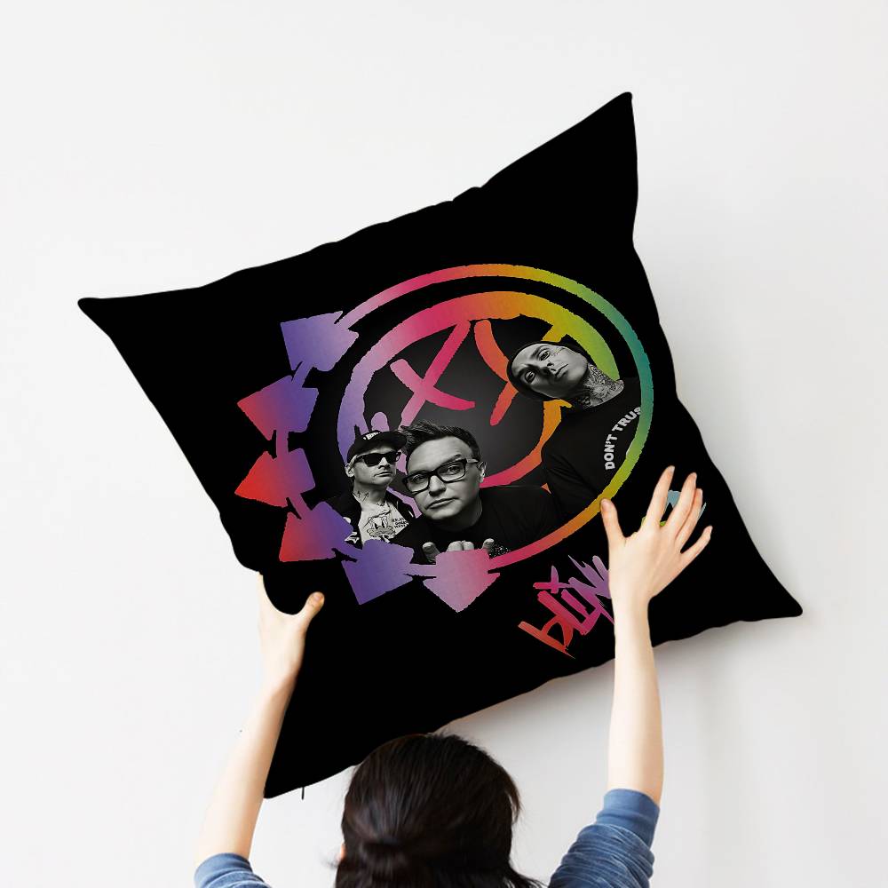 B-Blink 182 Rock Band Cushion Cover Car Throw Pillow Case For Sofa Car Christmas Gift 40X40Cm 45X45Cm