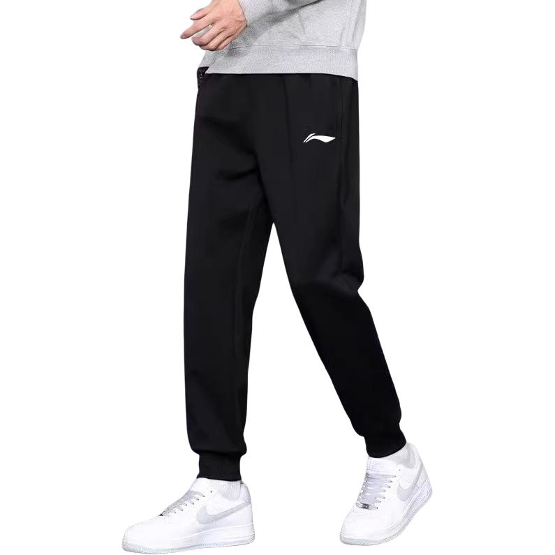 Li-Ning Узор в виде букв Удобный Свободный Простой Пуловер с круглым вырезом Длинный рукав Эластичная талия Длинные брюки Повседневный Спортивный костюм AWDV247-4+AKLSG35-1
