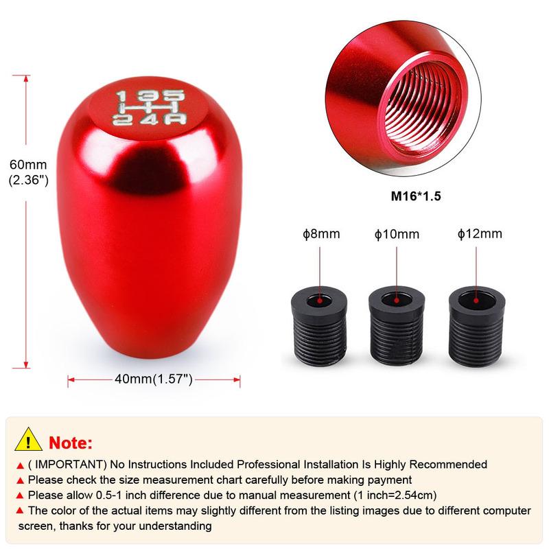 Universal Racing 5 Speed Car Gear Shift Knob For Manual Transmission Aluminum Alloy Shifter Knob Shift Lever
