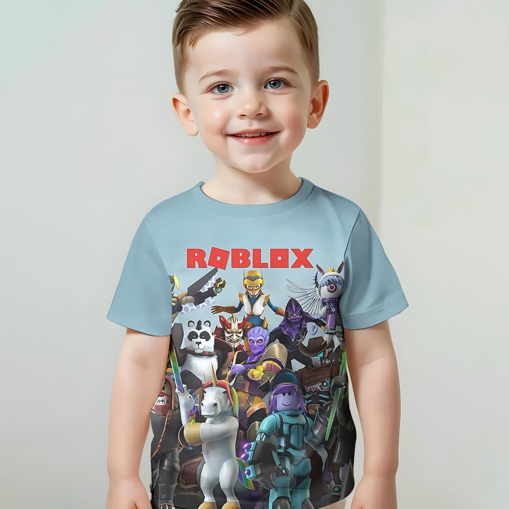 Распечатать Детская одежда от 5 до 14 лет Мужская верхняя одежда для -HOT 3D GAME Дети Мальчик Девочка Детская футболка Топы Рубашки-RR-ROBLOXES-