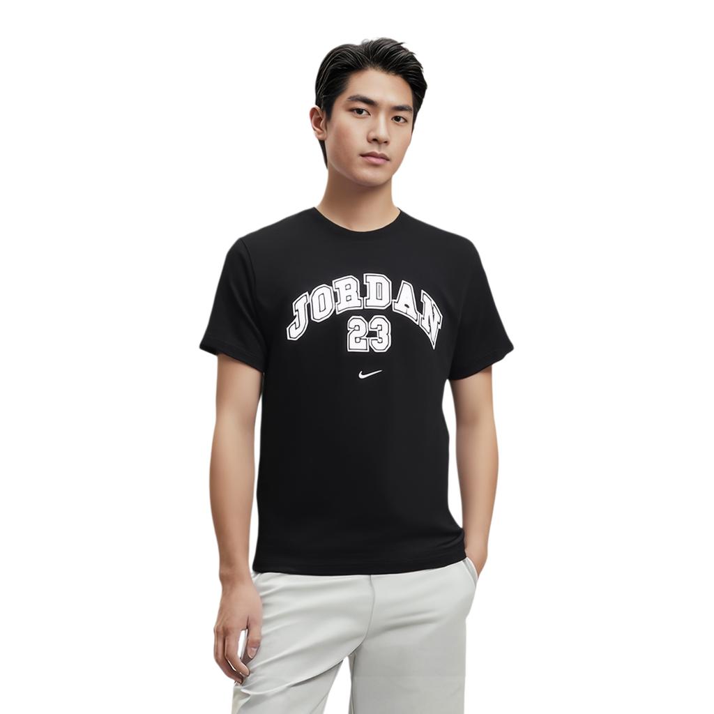 Jordan Бренд MJ MVP SS25 Футболка с круглым вырезом Модная Мягкая Универсальная с коротким рукавом Унисекс Топы Черный IB7524-010