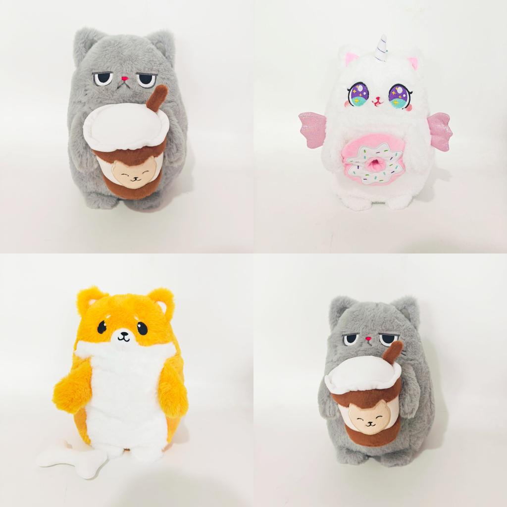 Меланхоличный Кот Плюшевая Игрушка из Мягкого Короткого Плюша для Детей и Коллекционеров