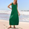 Summer Women's Casual Loose Sleeveless Round Neck Sundress Long Beach Dress