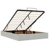 ottoman bed with mattress in light grey 140 x 190 cm velvet