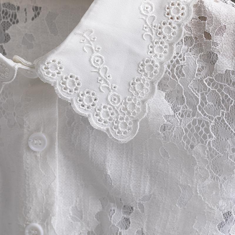 White Embroidery Fake Collar Women For Blouse Sweater Detachable Camisole Half Shirt False Collar Woman Lapel Vest Collars Decor