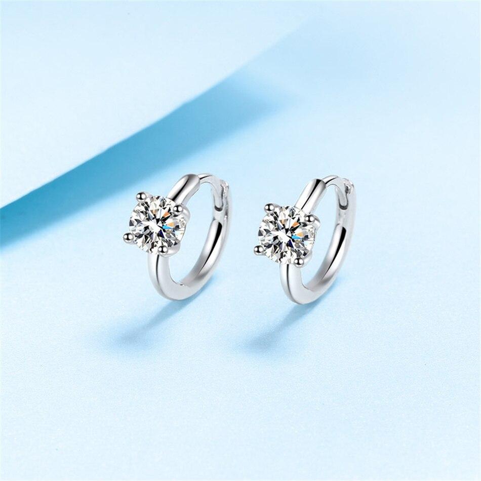Серьги-кольца D цвета с муассанитом S925 из стерлингового серебра, маленькие свежие и элегантные женские брендовые свадебные украшения, тренд 2022 года