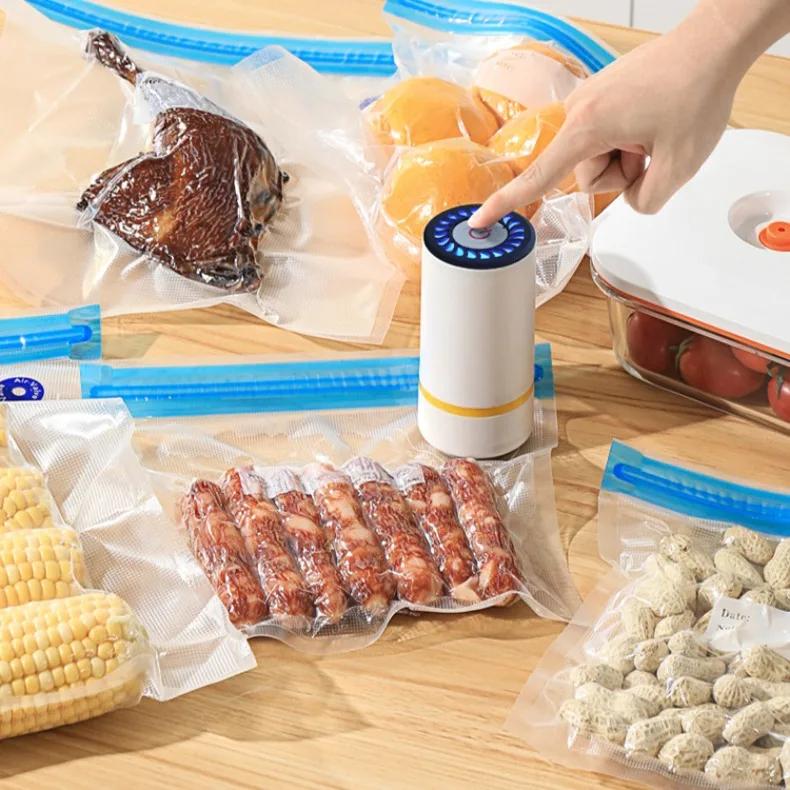 Portable USB Electric Air Pump for Vacuum Bags Mini Vacuum Sealer Rechargeable Food Vacuum Packaging Sealing Machine for Home