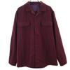 50s 60s Open Collar Long Sleeve Open Collar Shirt Bordeaux Men's Used