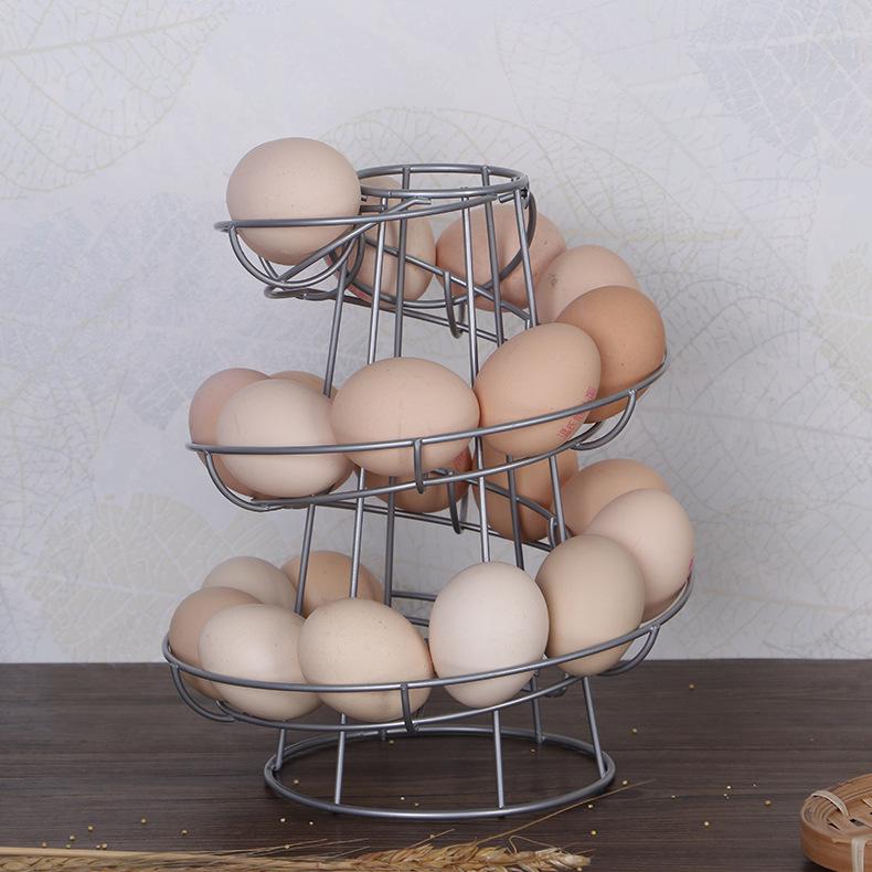 Multi-use Spiral Egg Rack – Iron Art Hanging Basket for Kitchen Storage