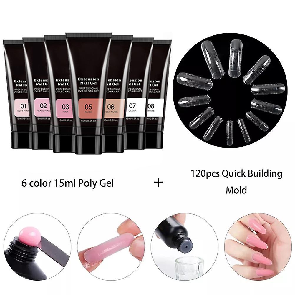 Nail Gel Set Gel Builder Nail Set with Extension Gel Nail Extension Forms Nail Lamp Nail File for Nail Manicure Beginner Starter Set