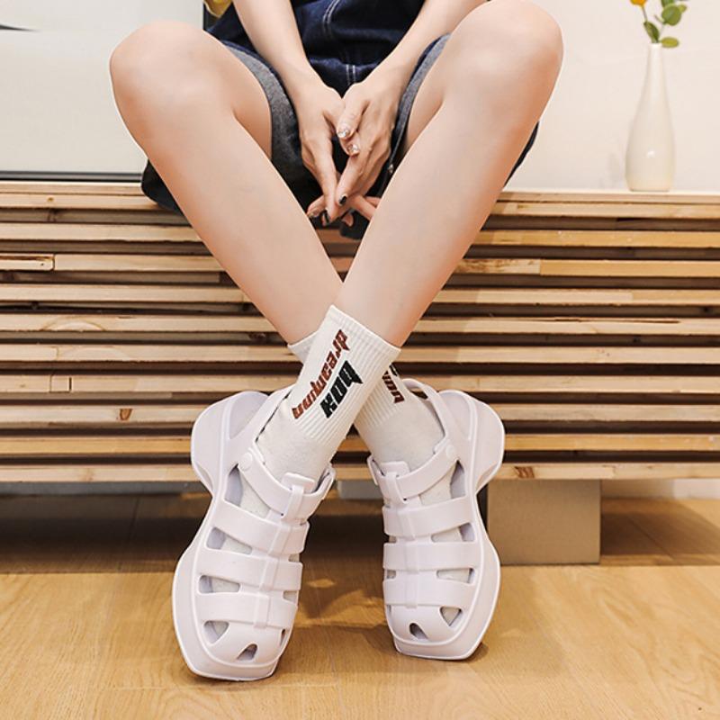 Женские модные универсальные пляжные сандалии на платформе с нескользящей подошвой