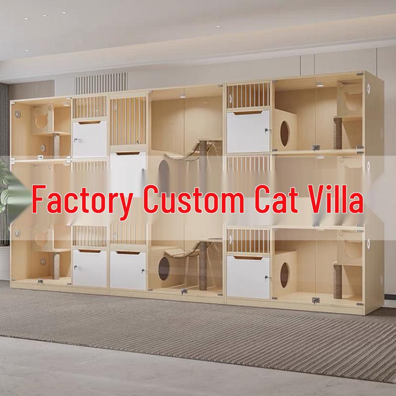 Luxurious Solid Wood Cat Cabinet and Bed Kennel Display