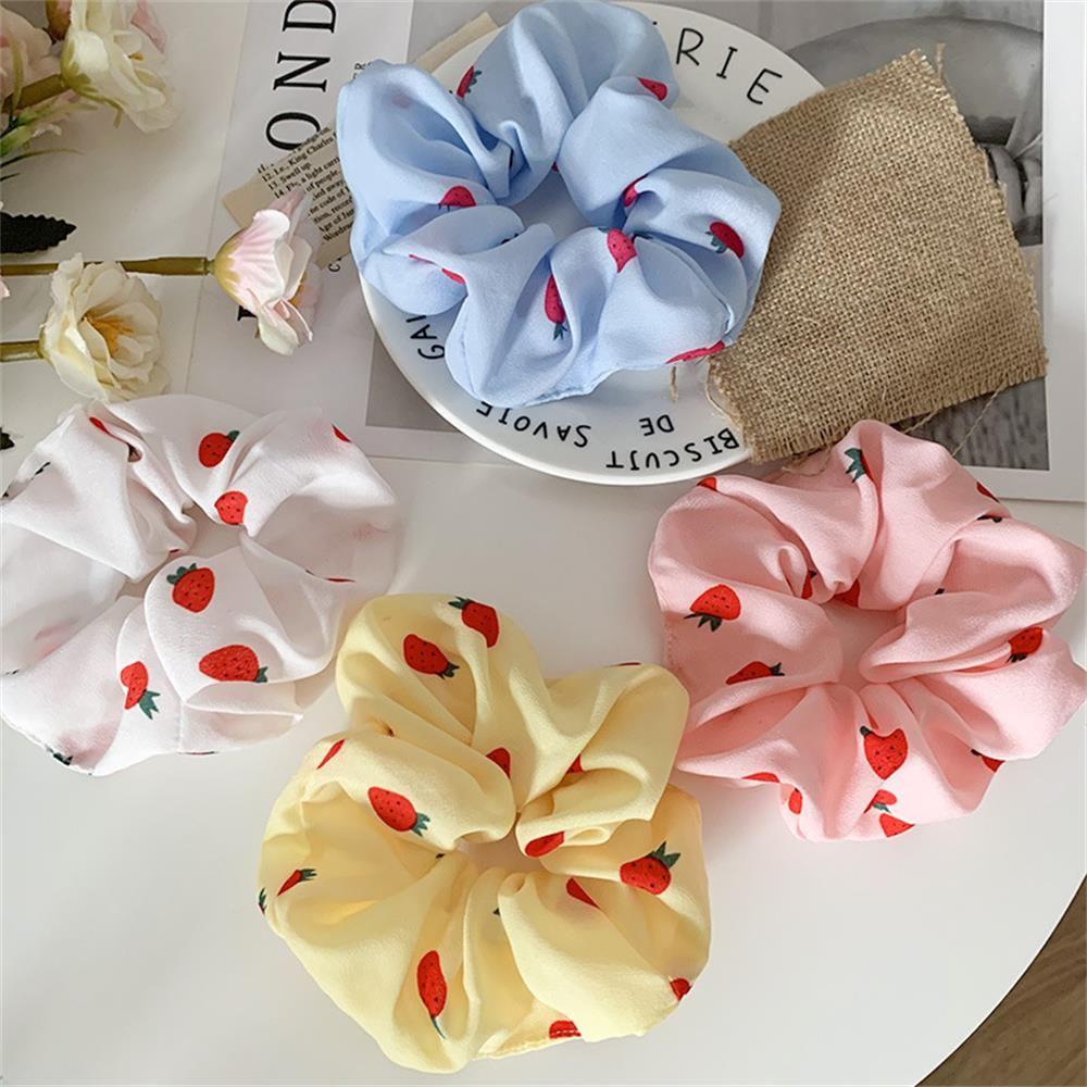 Girls Headwear Strawberry Hair Accessories Fruit Scrunchies Ponytail Holder Hairs Ties Hair Rope