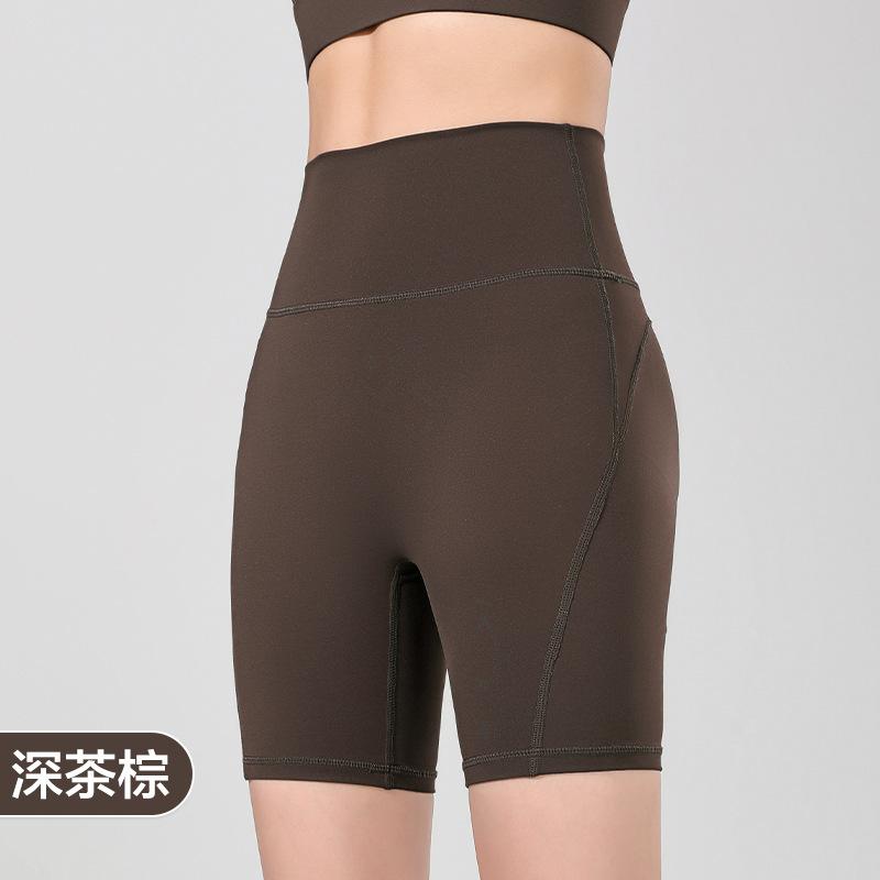 Yoga three-point hot pants women's summer thin belly high waist peach hip lift leggings sports wear bottoming fitness shorts