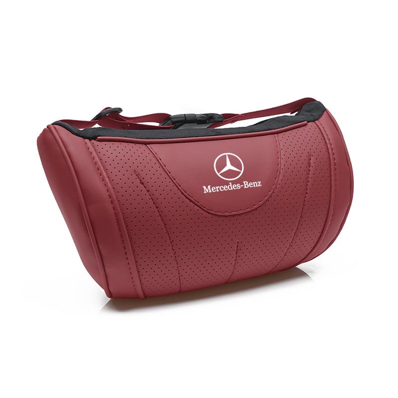 CQW1 High-end Leather Car Seat Headrest Memory Foam Comfort Neck Pillow For Mercedes Benz AMG W203 W206 W220 W205 W211 W212 W176 W126