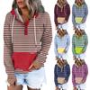 Women's Pullover Hoodies Tops Printed Casual Button Down Long Sleeve Pocket Sweatshirts