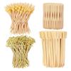 Набор из 500 палочек для коктейлей, 4 вида и 3 размера, длинные бамбуковые шпажки для закусок, напитков, десертов, декоративные деревянные палочки для вечеринок