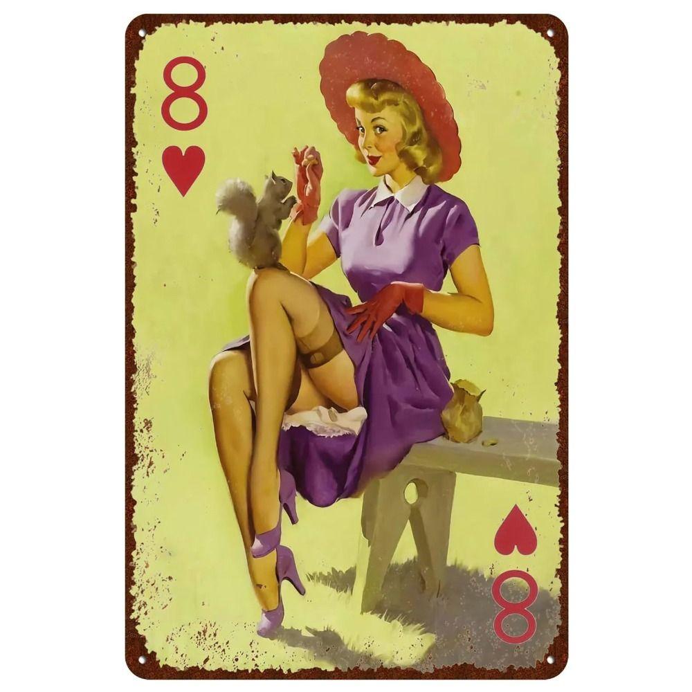 Ретро Металлическая Настенная Вывеска Pin-Up Girl 30x20см