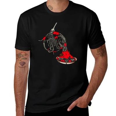 Spaghetti Horn Tshirt Soft Casual Short Sleeve Cotton Tee Tshirt