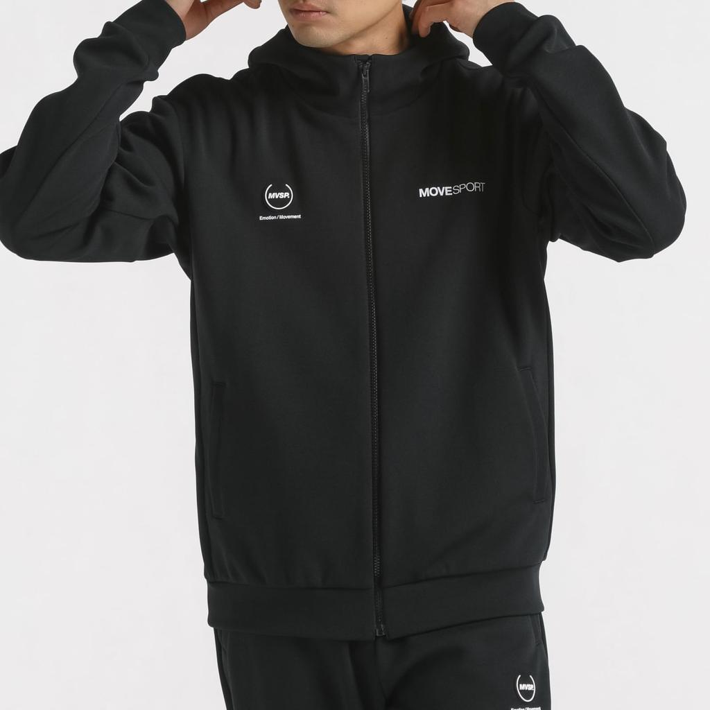 Толстовка Descente Half Gauge Худи на молнии с капюшоном Стрейч Защита от УФ-лучей Тренировочная Беговая BK00 3L [Move Sports] S.F.TECH (UPF50+) (ST4FSW43M)
