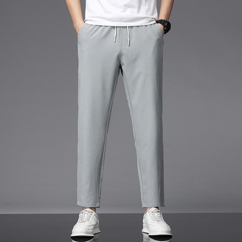 Эластичные повседневные брюки мужские спортивные брюки мягкие укороченные брюки мужские свободные прямые брюки мужские