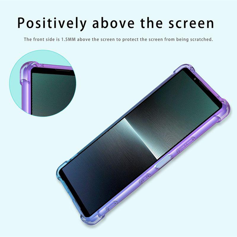 Градиентный силиконовый TPU чехол для Sony Xperia 1 VI 10 V 5 IV III Защитная крышка Ударопрочный Прозрачный Fundas Coque Capa