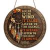 2D Flat - 1pc Round Aluminum Sign | Bohemian Indian Feather Art Wall Decor And Inspirational Quote, Suitable For Living Room, Bedroom, Study, Office
