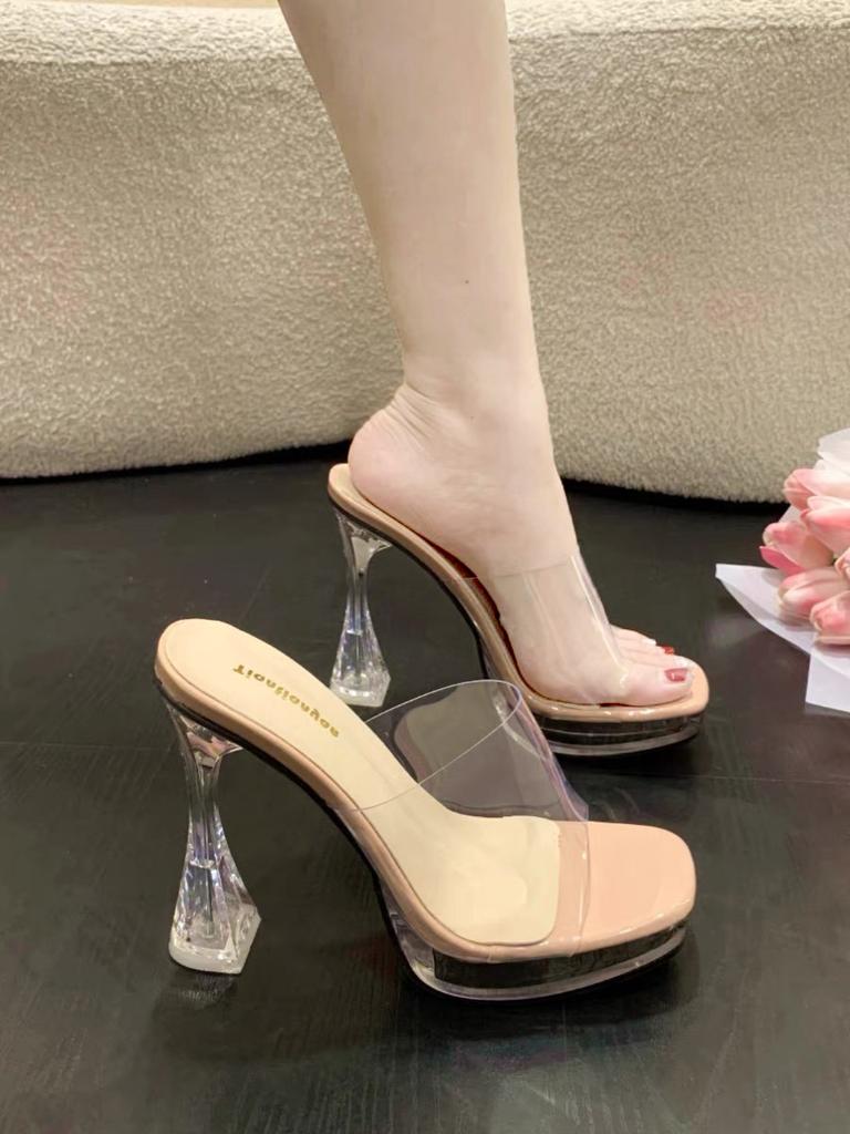Туфли на очень высоком каблуке с толстым каблуком и босоножками hate sky высокие туфли для подиума маленькие прозрачные хрустальные туфли для танцев на шесте женские