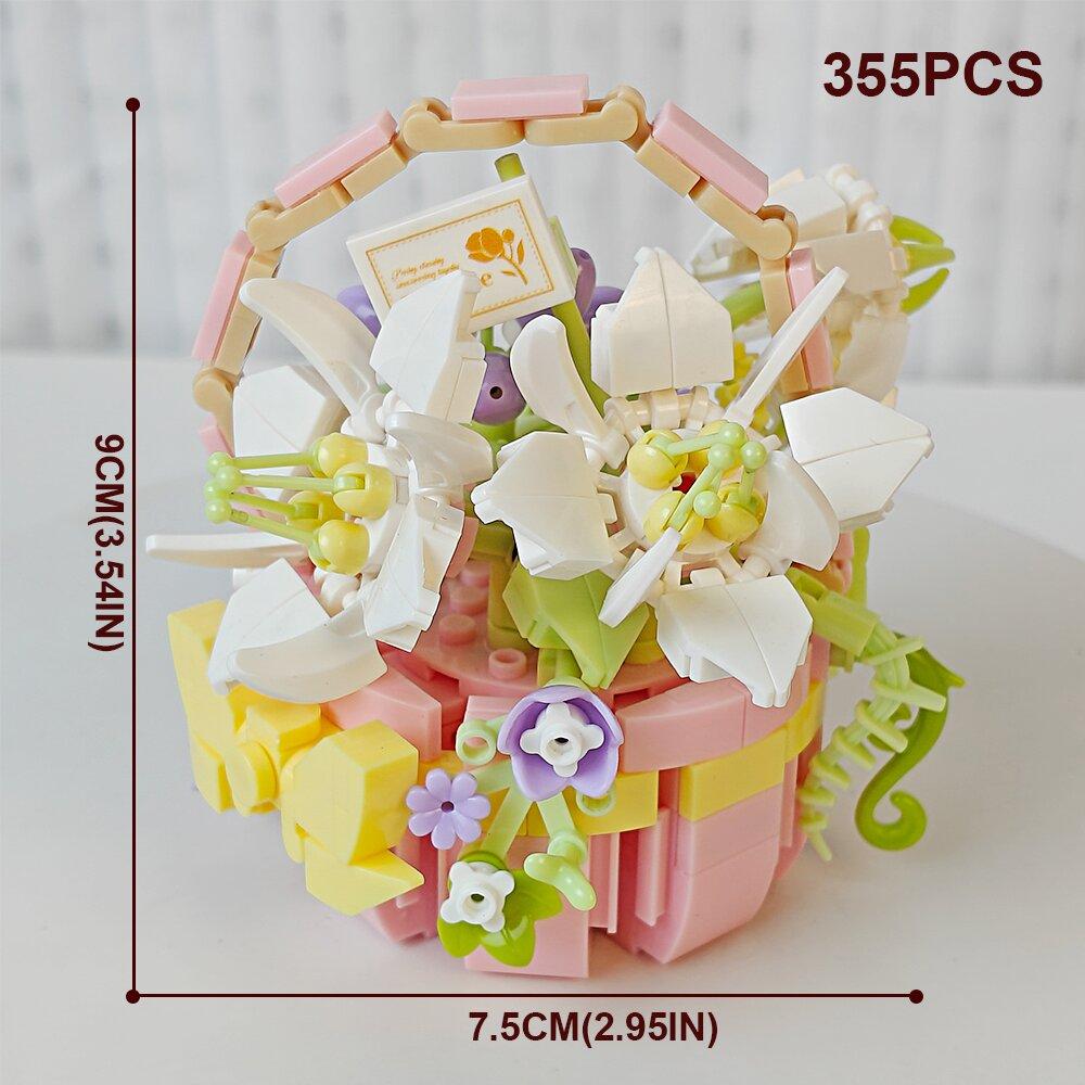 HUIQIBAO MOC Модель Цветка Микро Строительный Блок DIY Вечный Букет Украшение для Дома Стола Стола Растение Кирпич Подарок Девочке Детская Игрушка