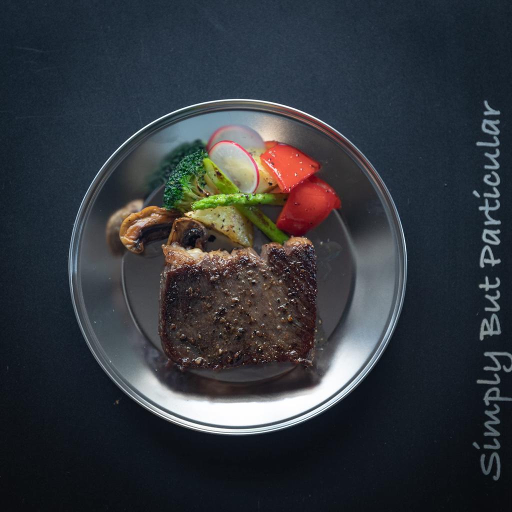 CAMPING MOON Tableware Camping Plate Stainless Steel Tableware Set 8 Pieces Comes with Canvas Case S395-2S