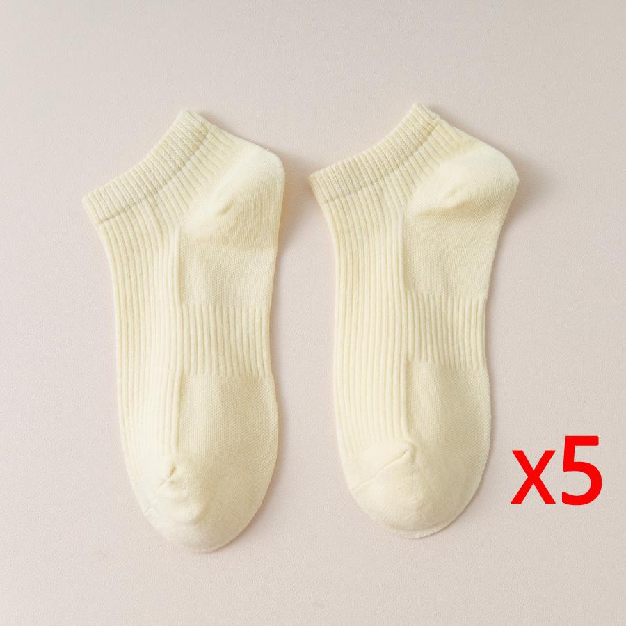 5Pairs Women's Low Tube Cotton Socks Candy Colored Summer Breathable Boat Socks Delicate Soft Comfortable Solid Versatile Sock