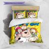 Family Guy Pattern Bedding Home Decoration Birthday Gift ( 1 duvet cover + 2 pillowcase, without core),fan merchandise.