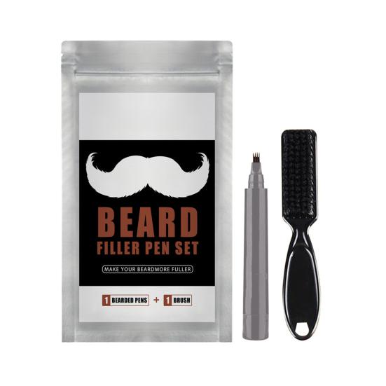 Карандаш для заполнения бороды Используйте простой многоцелевой натуральный набор из 4 наконечников для заполнения бороды для макияжа
