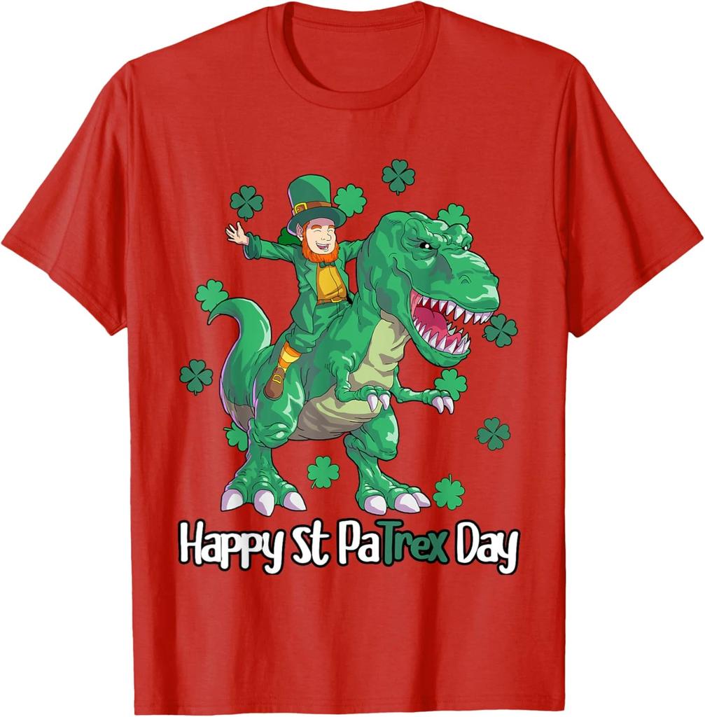 Dino Saint Patricks Day Leprechaun Patrex Funny Unisex T-Shirt