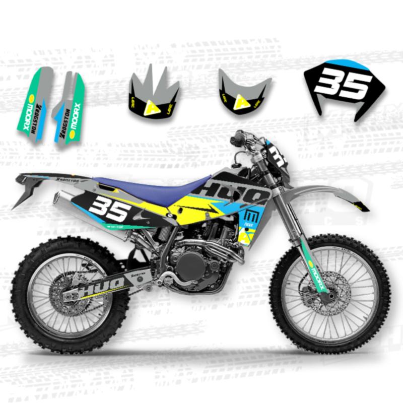 MCHMFG Graphics Background Decals Stickers Kits For Husqvarna TE 250 2001 2002 2003 2004 SM 450 2002 2003 2004 Semi-