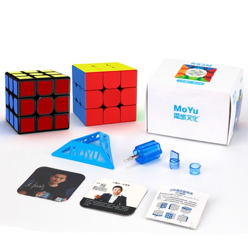 Профессиональный магнитный кубик 3x3 для соревнований в магнитных радужном и черном цветах