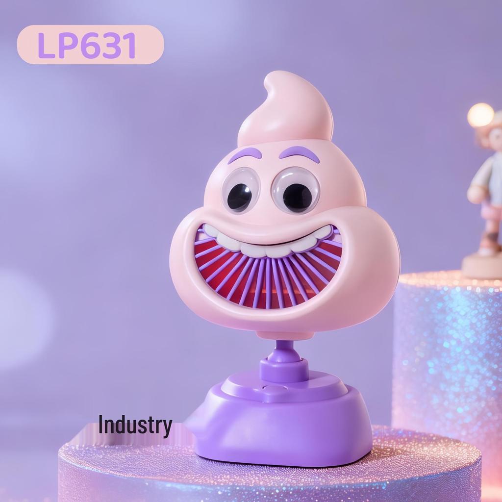 USB Rechargeable Puppy-Themed Fan, 3-Speed Adjustable, Ideal for Desktop and Bedside Use