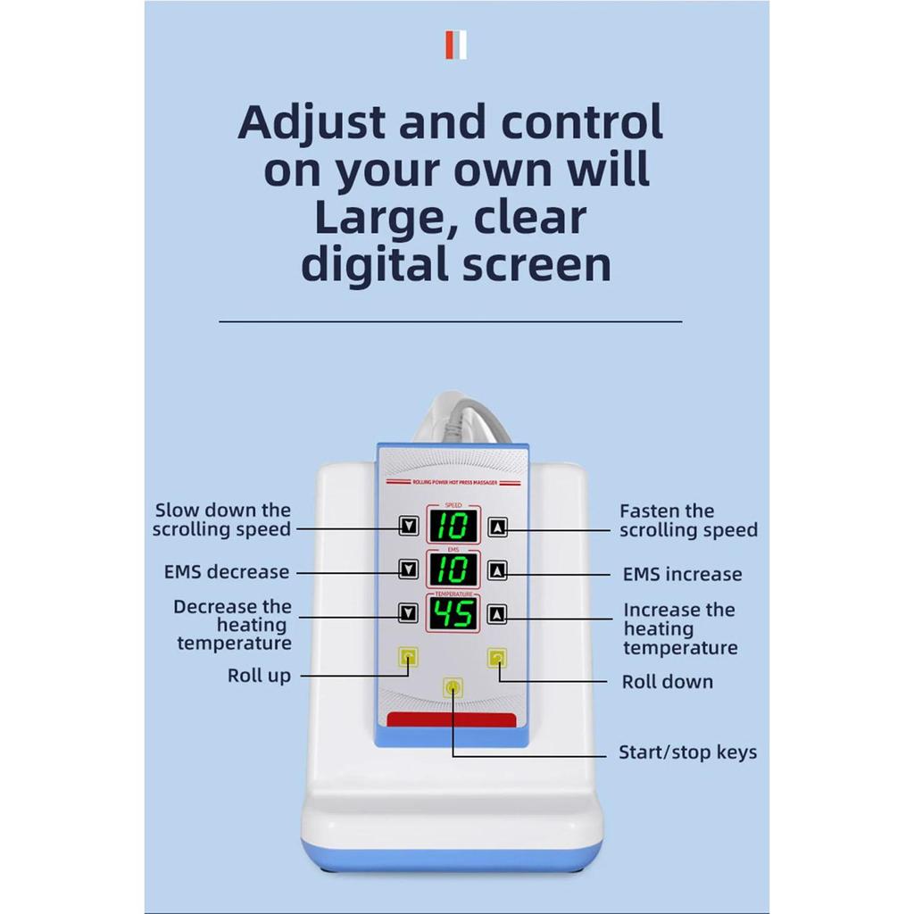 Electric Rolling Heating EMS Muscle Massager For Body Back And Neck Pain Relief Bodybuilding Slimming Roller Hip Lifting Machine