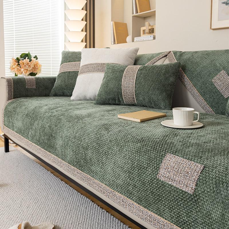 Легкая роскошная диванная подушка из синели, универсальная для всех сезонов, современная высококачественная нескользящая подушка, кожаный чехол для дивана, тканевый чехол