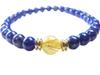 Kanaishi Good Fortune and Wealth To Your Gold Rutilated Quartz and Genuine Uncolored Lapis Lazuli Bracelet for Men and Natural 8mm X 6mm Crushed