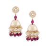 Традиционные женские серьги Jhumki из желтого золота с винными бусинами в форме капли Kundan