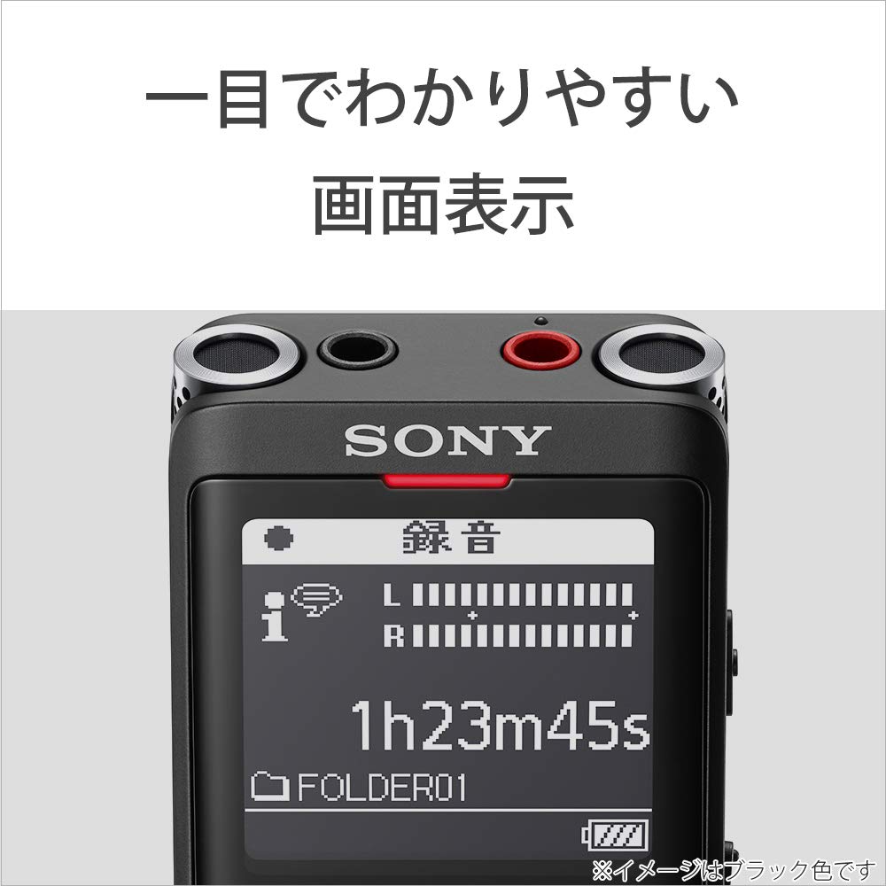 Sony IC-диктофон USB 4 ГБ тонкий и с микрофоном до 22 часов непрерывного использования, оснащен функцией чистого голоса, черный B легкий/S System/Up