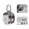 Ring Outdoor Tools Lifting Wheel Double Wheels Swivel Lifting Rope Pulley Stainless Steel Pulley