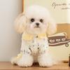 Small and Medium-sized Dogs Autumn and Winter Warm Puppies Dog Lapel Small Flower Four-legged Cotton-padded Clothes Teddy Than Bear Cat Pet Clothes